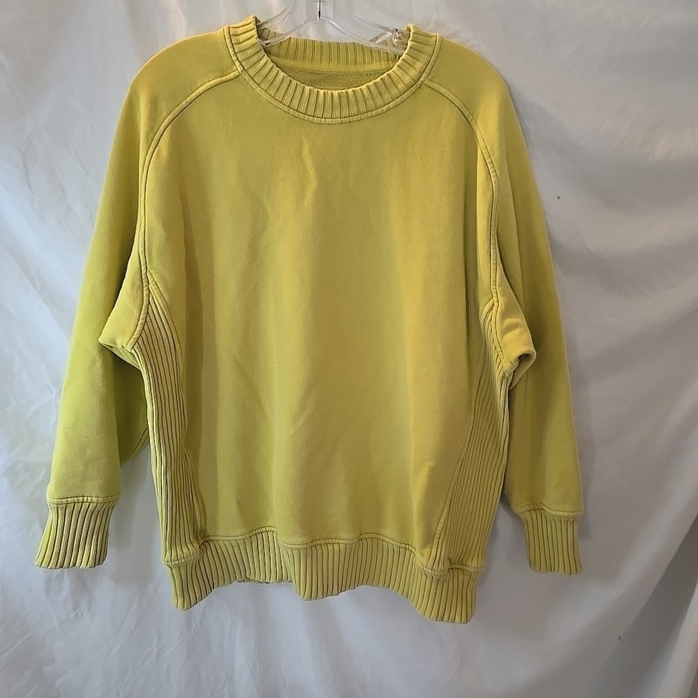 Aerie Down-to-earth Crewneck Sweatshirt Yellow Women's Size S Oversized‎